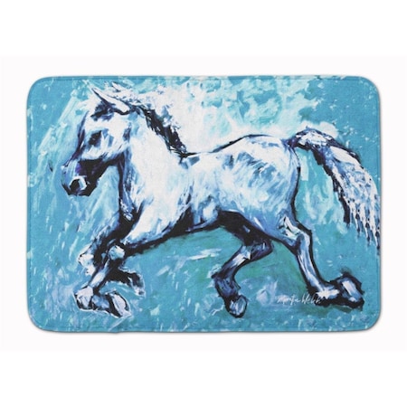 Carolines Treasures Shadow the Horse in Blue Machine Washable Memory Foam Mat MW1171RUG